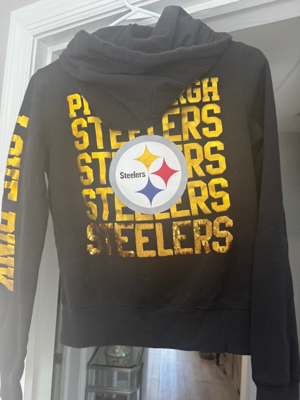 PINK Victoria's Secret Black Hoodie with Pink Logo